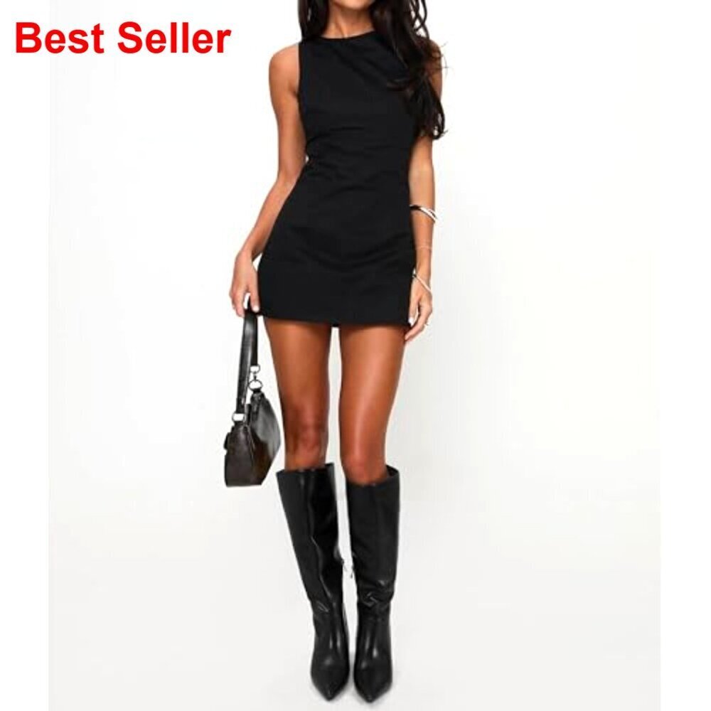 Knee High Boots Pointed Toe Chunky Heel Side Zipper Faux Leather Dressy - Picture 2 of 7